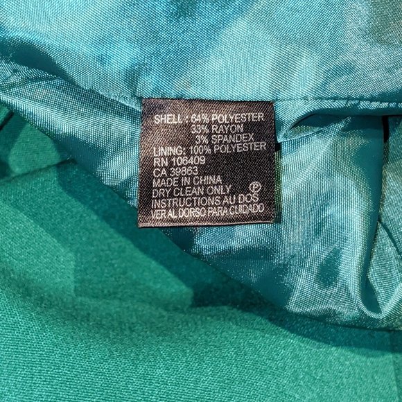 Tahari Green with Black Buttons Blazer_Size 14W - Picture 5 of 9